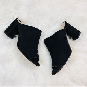 ASOS‎ Black Open Toe Block Heel Mules